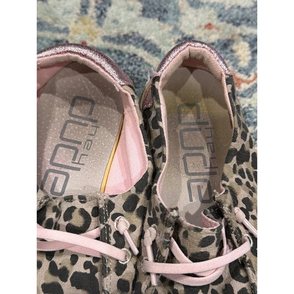 Hey Dude Wendy Shoes Girls Y3 Leopard Pink Animal Print Casual Boho